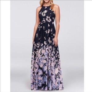 Betsy & Adam Blue Floral Dress, size 14